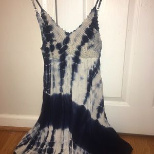 Blue and white Tie Dye flowly dress